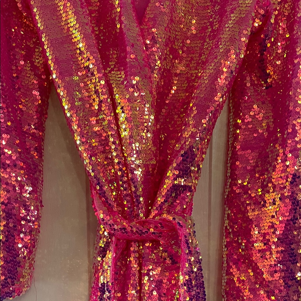 Buddy Love Vibrant Pink Sequin Wrap M - Picture 2 of 7